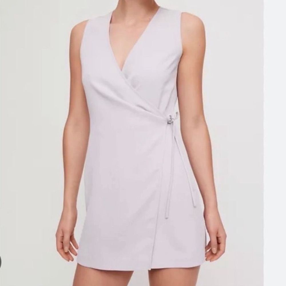 Aritzia Babaton Light Purple Sleeveless Wrap Mini Dress